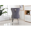 Simba Stainless Steel 2 Piece Chair Finish with Velvet Fabric in Dark Gray
