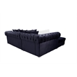Monica Living Room Velvet Fabric Sectional Collection in Color Black
