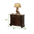 Roma Traditional Style Nightstand made with Wood in Dark Walnut