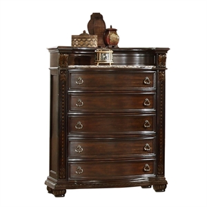 roma traditional style chest made with wood in dark walnut