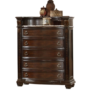 Roma Traditional Style Chest made with Wood in Dark Walnut