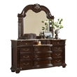 Roma Traditional Style Dresser made with Wood in Dark Walnut