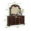 Roma Traditional Style Dresser made with Wood in Dark Walnut