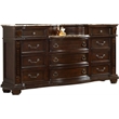 Roma Traditional Style Dresser made with Wood in Dark Walnut