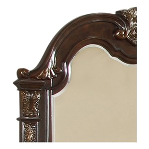 Roma Traditional Style Mirror made with Wood in Dark Walnut