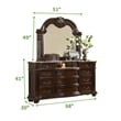 Roma Traditional Style Queen 4 Pc Bedroom set made with Wood in Dark Walnut