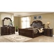 Roma Traditional Style Queen 4 Pc Bedroom set made with Wood in Dark Walnut