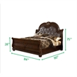 Roma Traditional King 5 Pc Bedroom set made with Wood in Dark Walnut