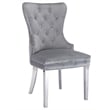Simba Stainless Steel 2 Piece Chair Finish with Velvet Fabric in Light Gray