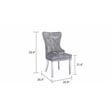 Simba Stainless Steel 2 Piece Chair Finish with Velvet Fabric in Light Gray