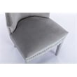 Simba Stainless Steel 2 Piece Chair Finish with Velvet Fabric in Light Gray