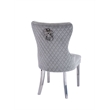 Simba Stainless Steel 2 Piece Chair Finish with Velvet Fabric in Light Gray
