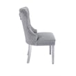 Simba Stainless Steel 2 Piece Chair Finish with Velvet Fabric in Light Gray