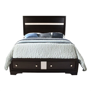 traditional matrix queen size storage bed in black made with wood