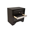 Matrix Traditional Style 2 Drawer Nightstand In Black Color made with Wood