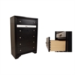 Matrix Traditional Style 5 Drawer Chest in Black made with Wood