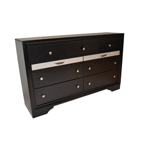 galaxy home matrix 7 drawer dresser in black made with solid wood