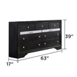 Matrix Traditional Style 7-Drawer Dresser in Black made with Wood