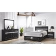 Matrix Traditional Style King 4 PC Storage Bedroom Set in Black made with Wood