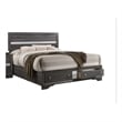 Matrix Traditional Wood Queen Storage Bed in Gray