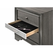 Matrix Traditional Style 2 Drawers Nightstand in Gray made with Wood
