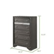 Matrix Traditional Style 5 Drawer Chest in Gray Color made with Wood