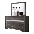 Matrix Traditional Style 7 Drawer Dresser in Gray made with Wood