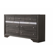 Matrix Traditional Style 7 Drawer Dresser in Gray made with Wood