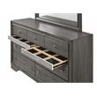 Matrix Traditional Style 7 Drawer Dresser in Gray made with Wood