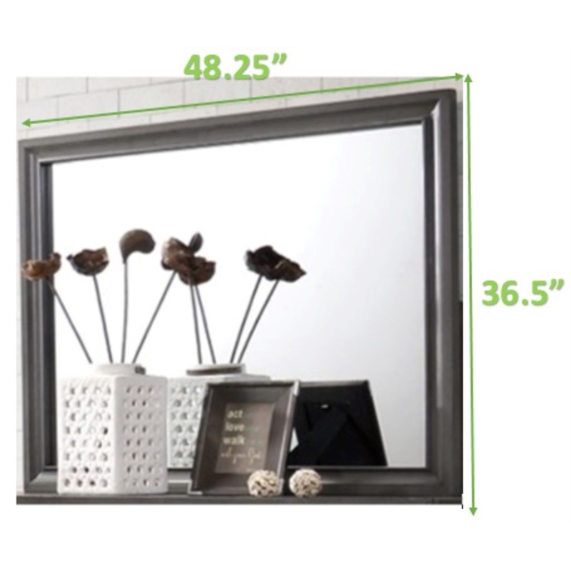 Matrix Traditional Style Mirror in Gray Color made with Wood