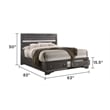 Matrix Traditional Style Queen 4 Pc Storage Bedroom Set in Gray made with Wood