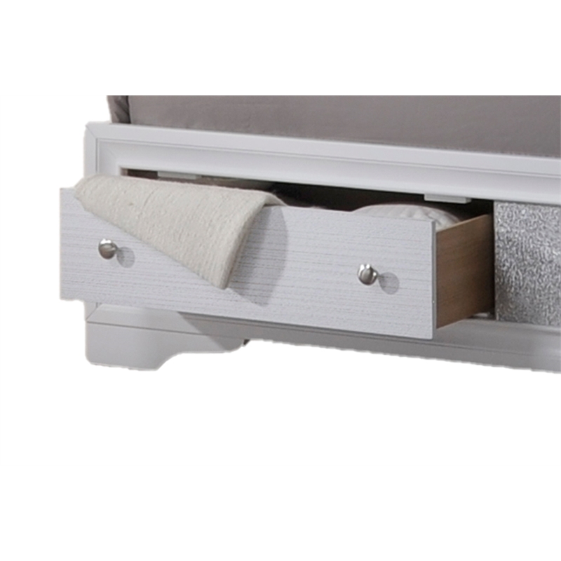 Galaxy Home Furnishings Matrix Traditional Wood King Storage Bed in White