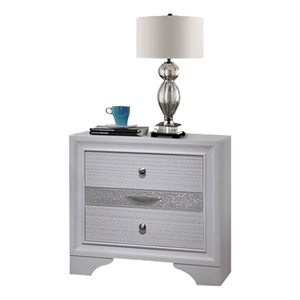 Matrix Traditional Style 2-Drawer Nightstand in White made with Wood