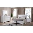 Matrix Traditional Style Queen 4 PC Storage Bedroom Set in White made with Wood