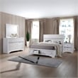 Matrix Traditional Style Queen 4 PC Storage Bedroom Set in White made with Wood