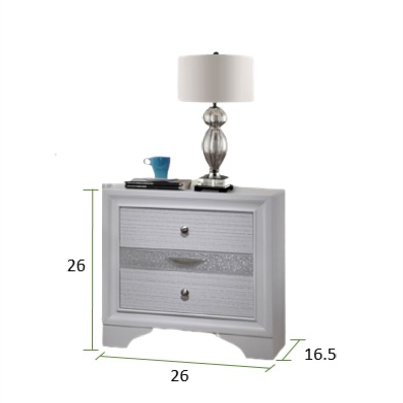 Matrix Traditional Style King 4 PC Storage Bedroom Set in White made with Wood