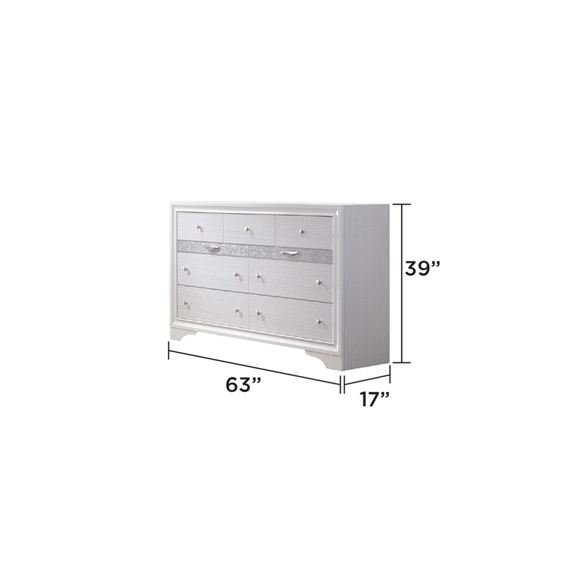 Matrix Traditional Style King 4 PC Storage Bedroom Set in White made with Wood