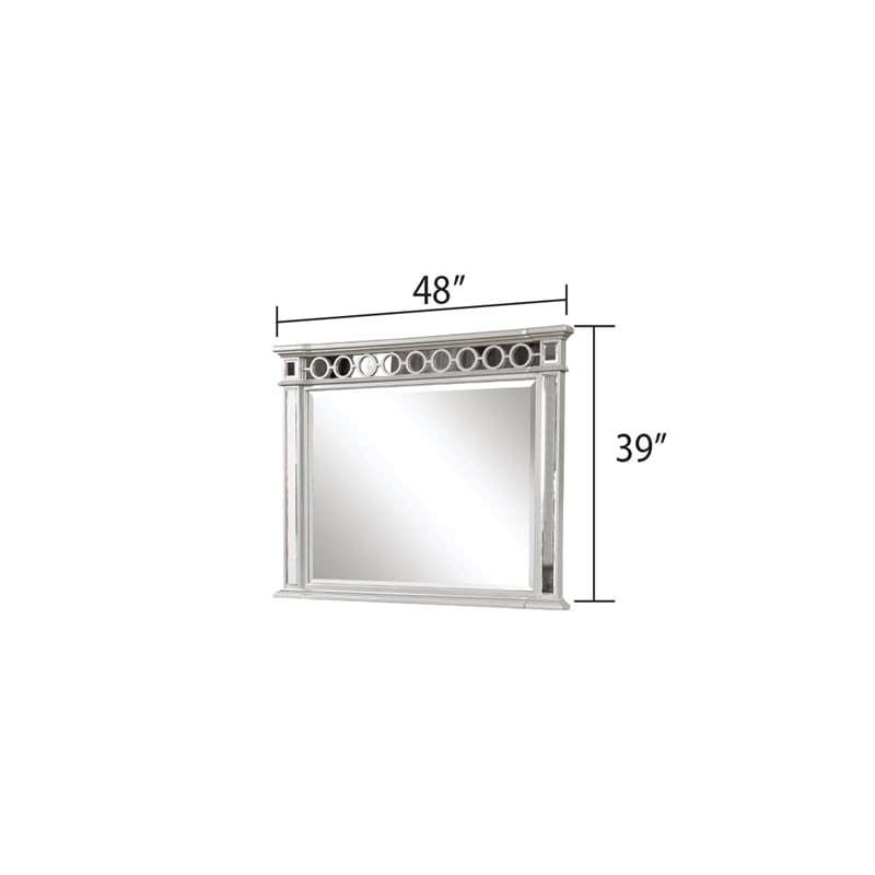 Symphony Mirror Front Bedroom Horizontal Mirror in Silver