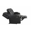 Benz LED & Power Reclining Sofa Made With Faux Leather in Black