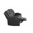Benz LED & Power Reclining Sofa Made With Faux Leather in Black