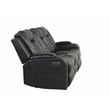 Benz LED & Power Reclining Sofa Made With Faux Leather in Black