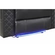 Benz LED & Power Reclining Sofa Made With Faux Leather in Black