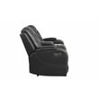 Benz LED & Power Reclining Loveseat Made With Faux Leather in Black