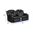 Benz LED & Power Reclining Loveseat Made With Faux Leather in Black