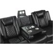 Benz LED & Power Reclining Loveseat Made With Faux Leather in Black