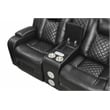 Benz LED & Power Reclining Loveseat Made With Faux Leather in Black