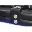 Benz LED & Power Reclining Loveseat Made With Faux Leather in Black