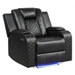 Benz LED & Power Recliner Chair Made With Faux Leather in Black