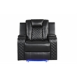Benz LED & Power Recliner Chair Made With Faux Leather in Black