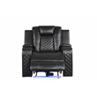 Benz LED & Power Recliner Chair Made With Faux Leather in Black